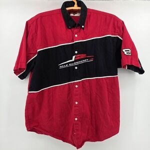 Vintage Winner's Circle Dale Earnhardt Jr. Button Down shirt size XL Red & Black